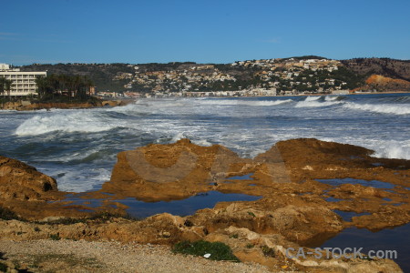 Water europe wave javea sea.