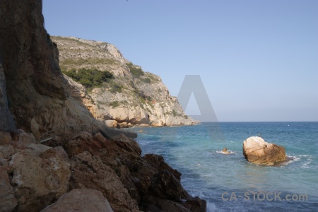 Water javea cliff spain europe.