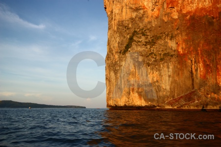 Water limestone sky thailand rock.