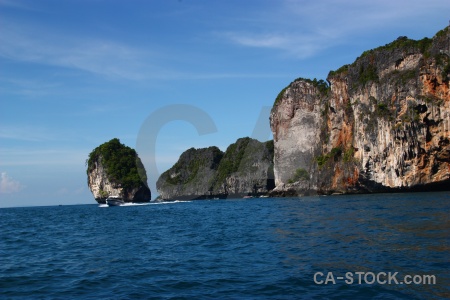 Water phi island thailand rock tropical.