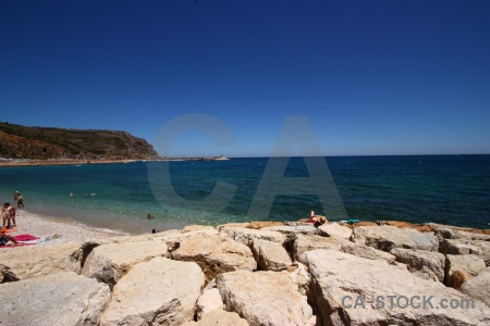 Water sea javea beach rock.