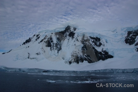 Water sky snow antarctic peninsula gunnel channel.