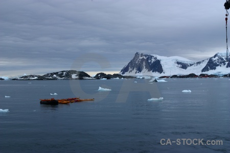 Water sky zodiac antarctica cruise marguerite bay.