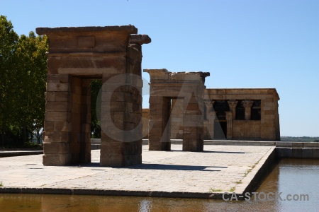 Water temple of debod ruin egyptian.