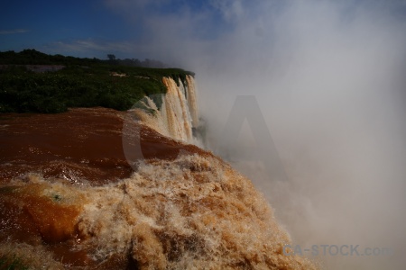 Waterfall river iguacu falls spray iguazu.