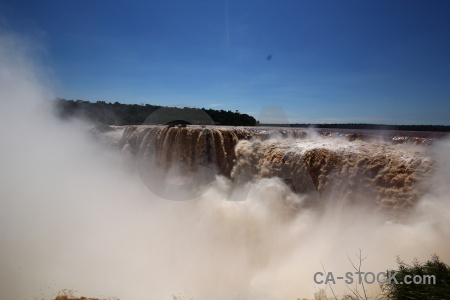 Waterfall spray water unesco sky.