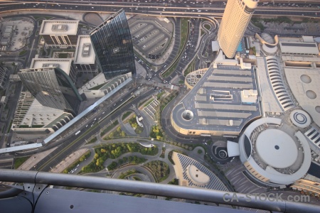 Western asia cityscape aerial burj khalifa road.