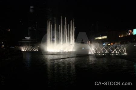 Western asia fountain water pool night.