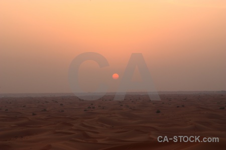 Western asia middle east dune uae sunset.