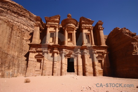 Western asia petra ad deir nabataeans pillar.