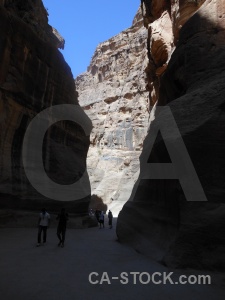 Western asia rock person unesco al siq.