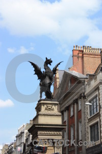 White dragon statue animal.