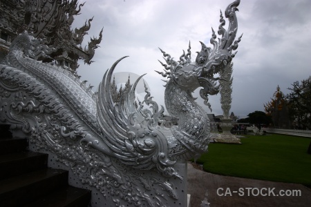 White temple snake buddhist cloud southeast asia.