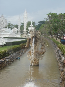 White temple southeast asia tree sky cloud.