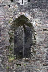 Window gray castle building.