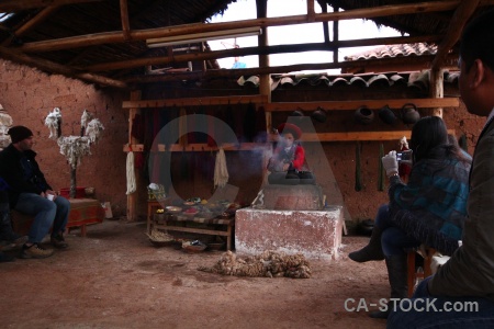 Woman building south america andes peru.