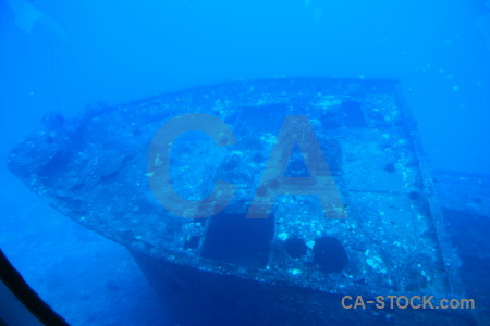 Wreck blue underwater.